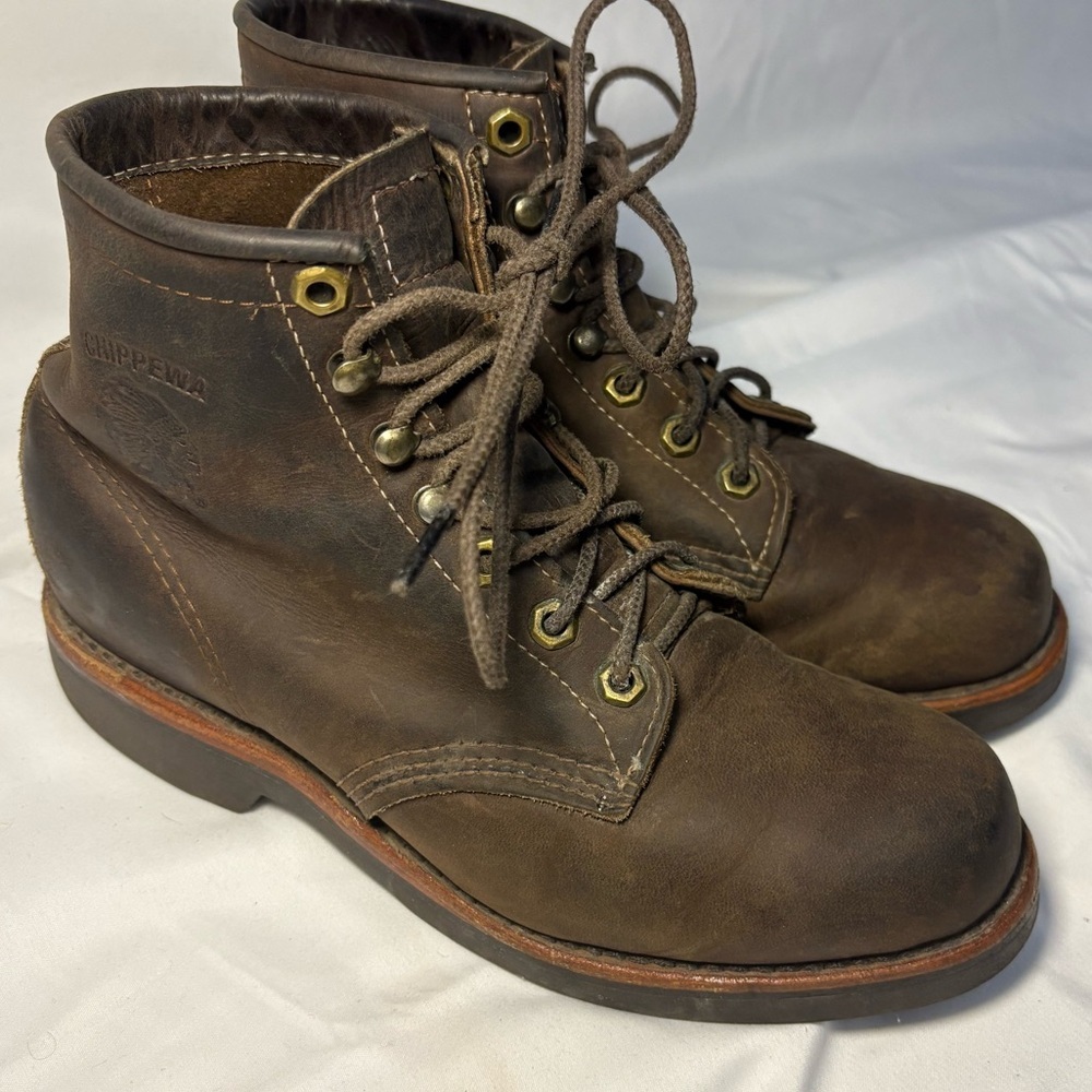 Vintage Chippewa 20065 Service Boots 6.5D USA Made Vibram Sole Heritage Leather